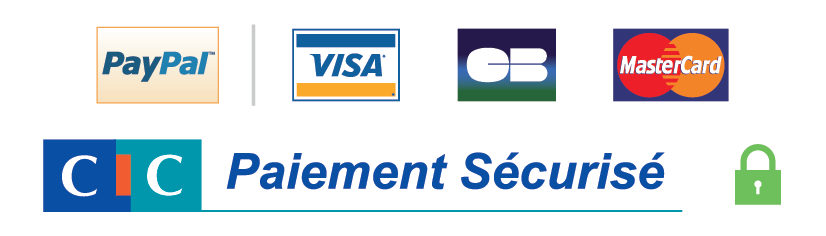 Logo CIC de paiement sécurisé paypal, Visa, CB